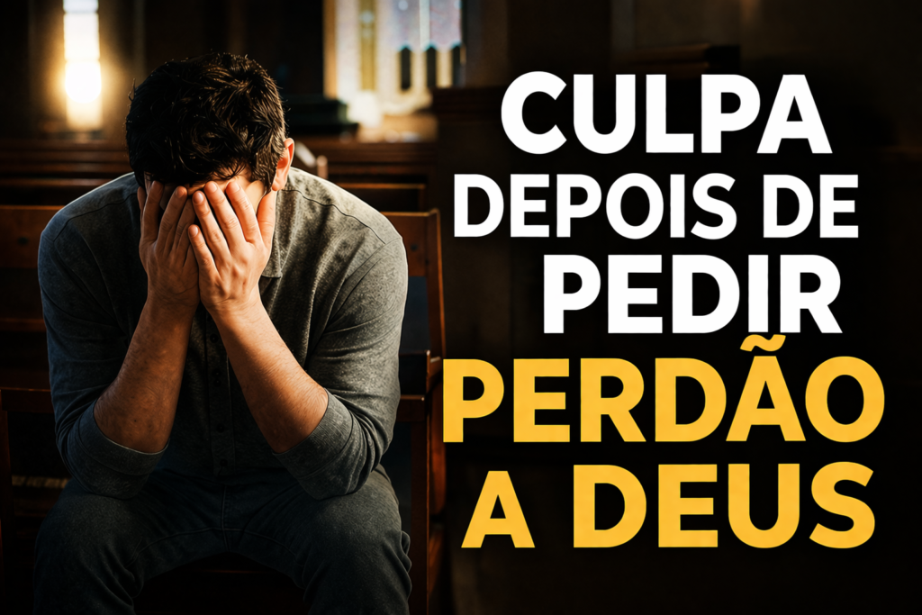 culpa depois de pedir perdão a Deus homem triste igreja orando